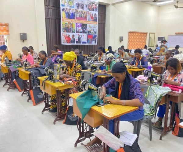 Women sewing at Prince's Trust International workshop